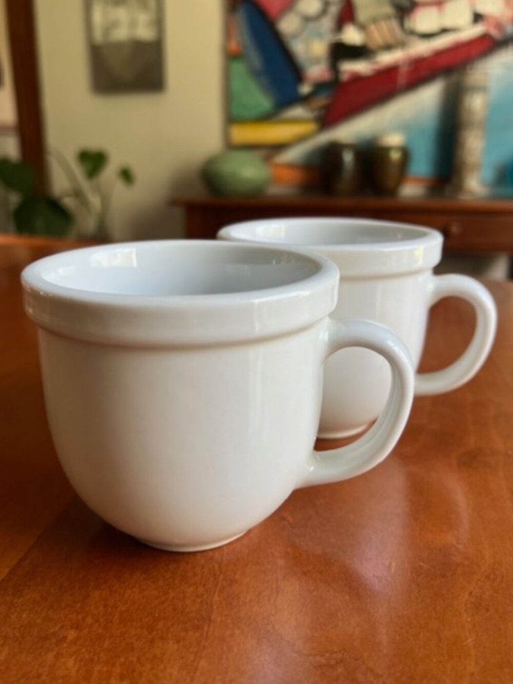 VTG Culinary Arts Caféware  Solid White Porcelain Mugs (set of 2)